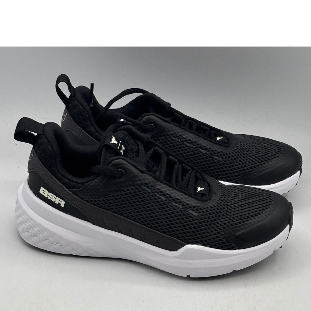 Under Armour Project Rock BSR 5 Shoes Women Size 6 Black White 3028301-001